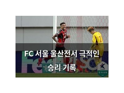 FC 서울 울산전서 극적인 승리 기록