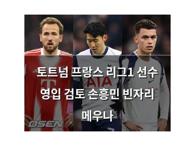 토트넘 프랑스 리그1 선수 영입 검토 손흥민 빈자리 메우나
