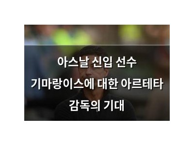 아스날 신입 선수 기마랑이스에 대한 아르테타 감독의 기대