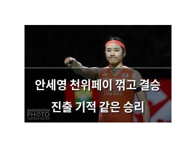 안세영 천위페이 꺾고 결승 진출 기적 같은 승리