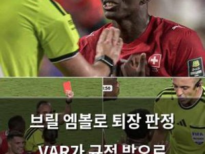 브릴 엠볼로 퇴장 판정 VAR가 규정 밖으로 개입했다고 인정