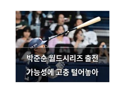 박준순 월드시리즈 출전 가능성에 고충 털어놓아