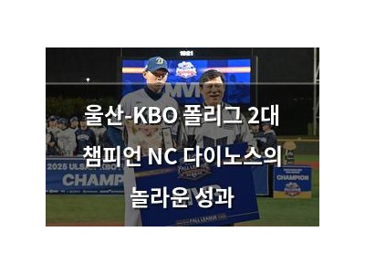 울산-KBO 폴리그 2대 챔피언 NC 다이노스의 놀라운 성과