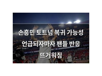 손흥민 토트넘 복귀 가능성 언급되자마자 팬들 반응 뜨거워짐