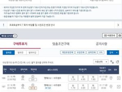 맨유 vs 사우샘프턴 프로토 승부식 7회차 배당률 공개