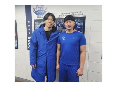 삼성 루키 배찬승 롤모델 백정현과 첫 만남