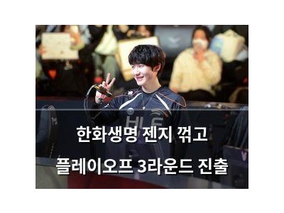 한화생명 젠지 꺾고 플레이오프 3라운드 진출