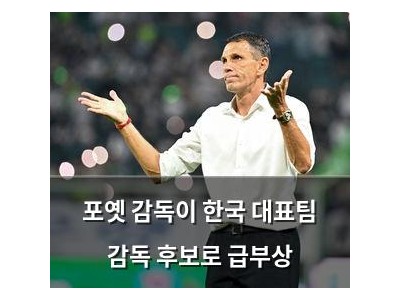 포옛 감독이 한국 대표팀 감독 후보로 급부상